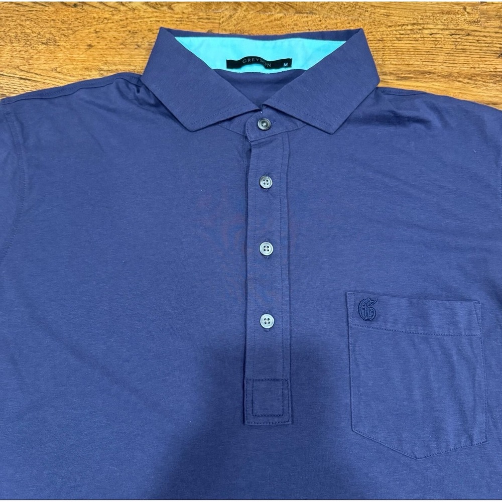 Greyson Blue Casual Preppy Golf‎ Tennis Pickleball Short Sleeve Polo Shirt Men M